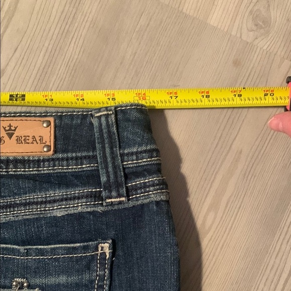 Grace Blue Cropped jeans skirt with Distressed Wash - Picture 8 of 10